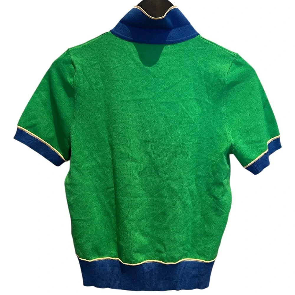 Zara Contrast Knit Short Sleeve Polo Shirt - Picture 7 of 13